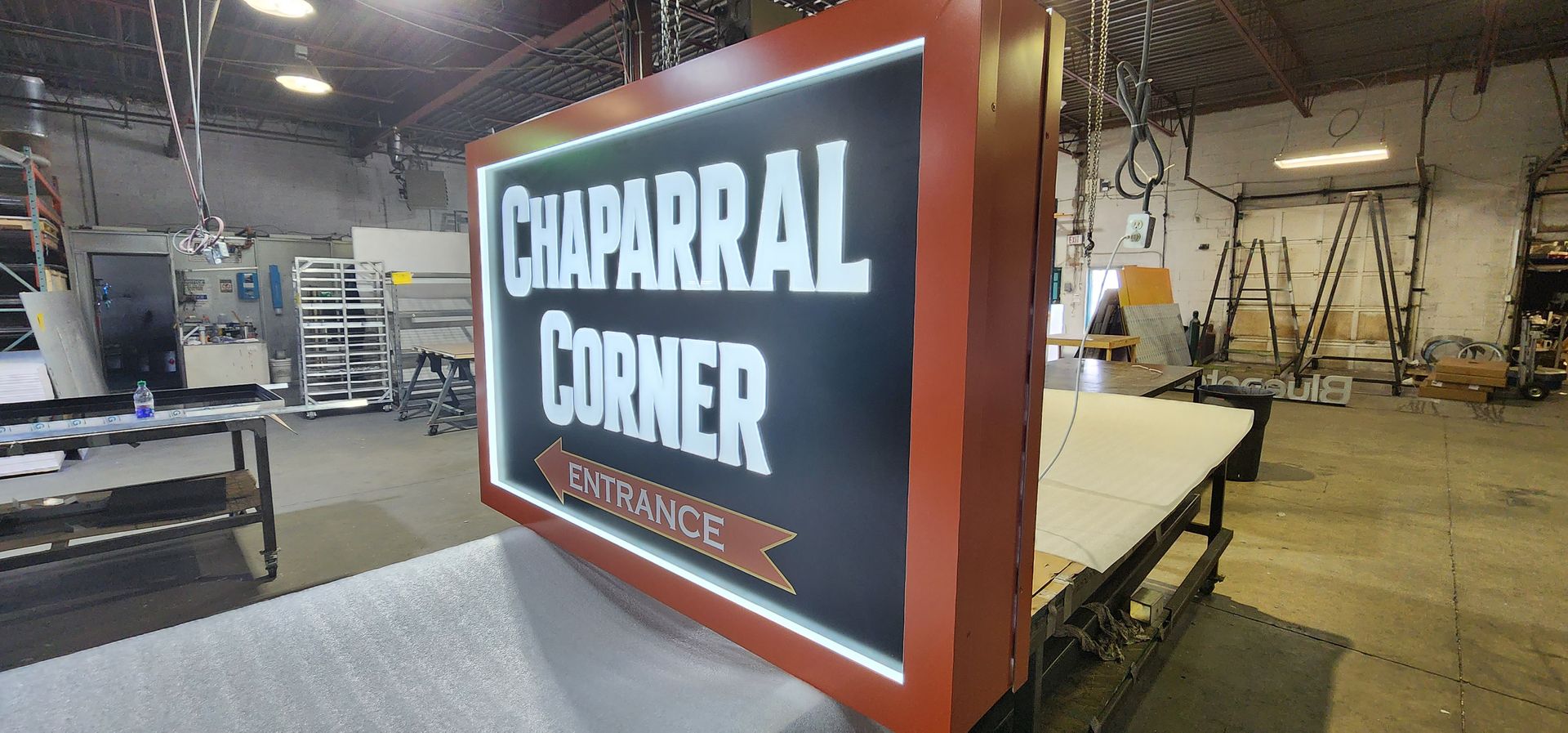 Wholesale custom illuminated sign manufactured for a trade customer
