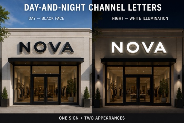 Day-and-Night Channel Letters
