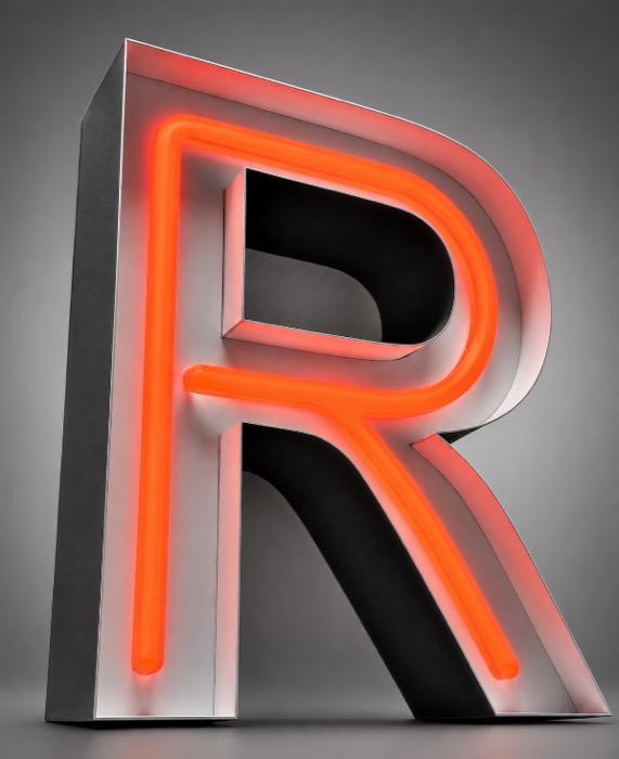 Open-Face Neon Letters