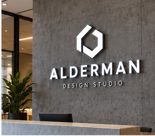 Front-lit illuminated letters in a reception area