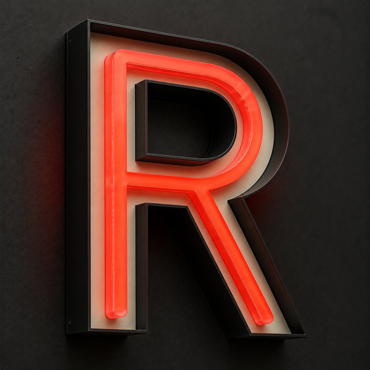 Open-face acrylic push-through letter with LED illumination